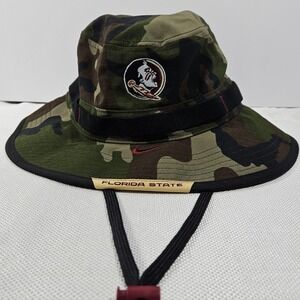 Nike Florida State Seminoles Camo Dri-FIT Boonie Bucket Hat Mens M/L New